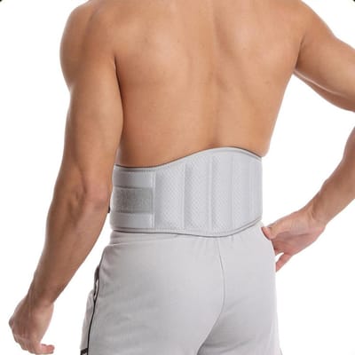 Automatisch Sluitende Gewichthefband Voor Mannen & Vrouwen - Verstelbare Deadlift Band Voor Stabiliteit in de Sportschool & Rugondersteuning M grijze kleur