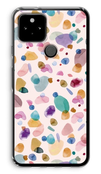 Case Company® - Hoesje geschikt voor Google Pixel 5 hoesje - Terrazzo Memphis - Soft Cover Telefoonhoesje - Bescherming aan alle Kanten en Schermrand