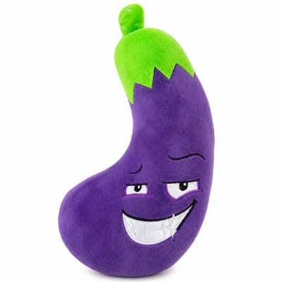 Topknuffels® Aubergine Pluche Knuffel 35 cm - Speelgoed Knuffels - Eggplant Plush Toy - TikTok Kawaii Kussen - Emoji Smiley