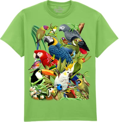 Vogels Papegaaien Kaketoe Toekan Avian World The Coloured House T-shirt M