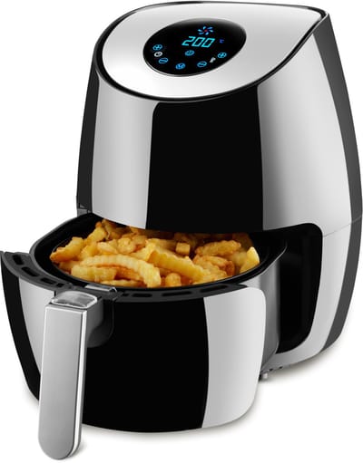 tectake® Airfryer - Heteluchtfriteuse, Airfryer, Touchscreen Display, div. Programma's, Airfryer Zonder Vet en Olie, Vaatwasmachinebestendig, Met Accessoires Receptenboekje (HF-568TS Mitch)