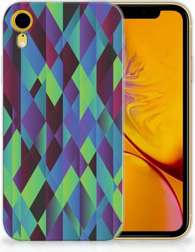 Apple iPhone Xr TPU Hoesje Abstract Green Blue