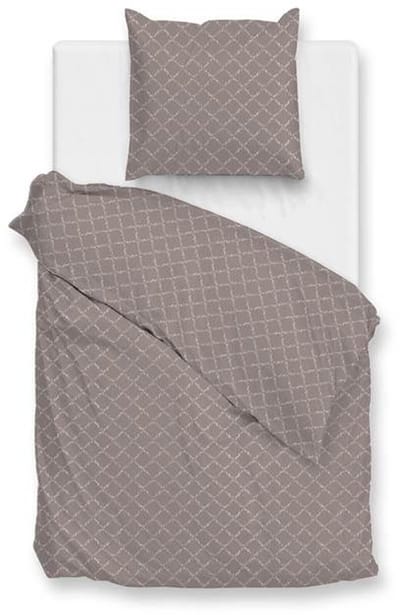 Zohome Dekbedovertrek Linea di Satinado - Paars - Eenpersoons - Dekbedhoes van 100% Katoen-Satijn - Ruiten - 140x220 + 1 sloop 60/70 cm