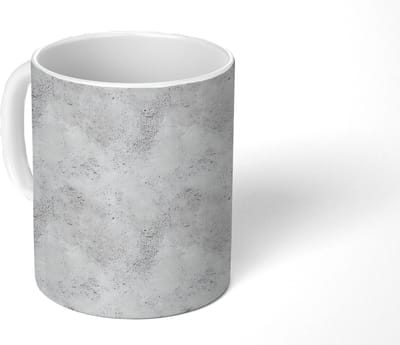 Mok - Koffiemok - Lichtgrijs - Ruw - Subtiel - Mokken - 350 ML - Beker - Koffiemokken - Theemok