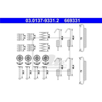 Toebehorenset, parkeerremschoenen ATE 03.0137-9331.2