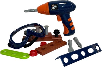 Kinderspeelgoed Gereedschap - Doe-het-zelf set - Leren klussen - Draaiende bits zonder batterijen - 14-delig