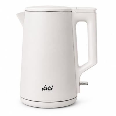 Vivid Green Waterkoker - 1.7L - Dubbelwandig - BPA-vrij - RVS - 2000W - Elektrisch - Beige
