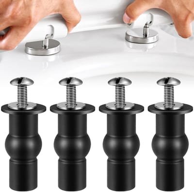 Dailygoods- WC-Brilbouten Set van 4 - Vervangende Onderdelen - Universele Scharnieren - Roestvrij Staal - Duurzame Rubberen Moeren - Eenvoudige Installatie - Toiletzitting