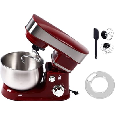 Keuken Elektrische Mixer 300W 6 Snelheden Standmixer met Deeghaak Klopper 3L Mengkom voor Bakken L gray