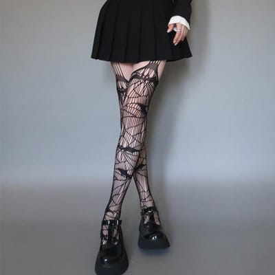 Nouveaux Bas Collants Cosplay Harajuku pour Femmes Halloween Collants Tentation Sexy pour Femmes Collants Bas Mailles Punk One Size gray