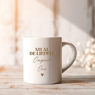 Mok Overgroot Oma - Nu al de liefste Overgroot Oma - Leuke beker met oor om jullie zwangerschap aan te kondigen