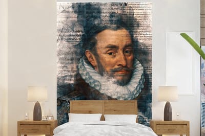 Behang - Fotobehang Willem van Oranje - Adriaen Thomasz - Krant - Breedte 200 cm x hoogte 300 cm