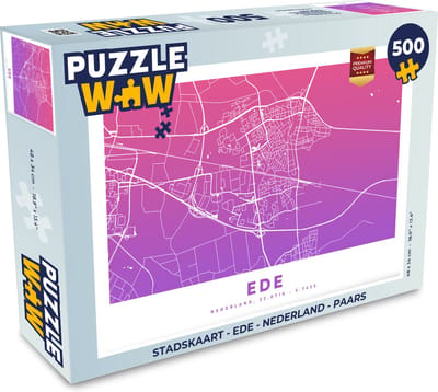 Puzzel Stadskaart - Ede - Nederland - Paars - Legpuzzel - Puzzel 500 stukjes - Plattegrond