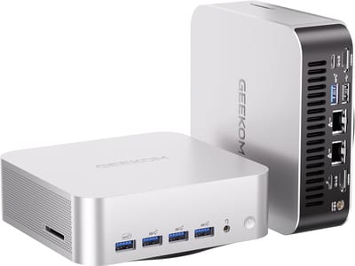 GEEKOM A9 Max 2026 AI mini-pc met - AMD Ryzen AI 9 HX 470 - 32 GB DDR5+ 1 TB SSD - 2.5G Dual-LAN - mini-computer - Windows 11 Pro - 2 × USB4|HDMI 2.1|Wi‑Fi 7 en BT 5.4 - - Mini PC met,Mini Computer,Game PC,pc voor gam