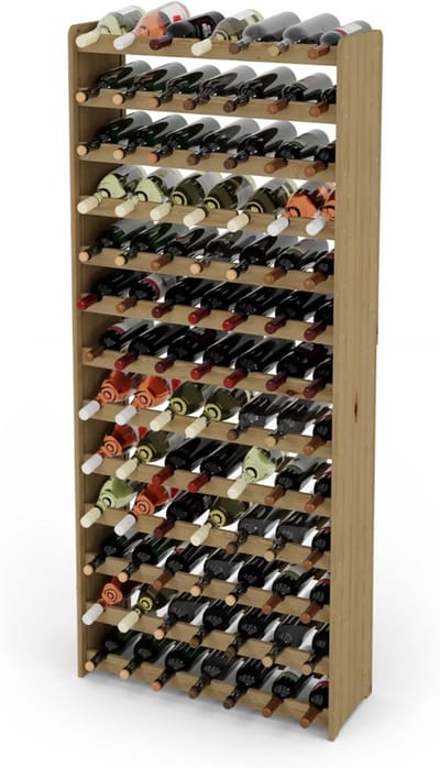 Zylo®Wijnrek Muur - Wijnrek - Hangend - Modern Wijnrek voor 91 Flessen - 26x72x172cm - Beige