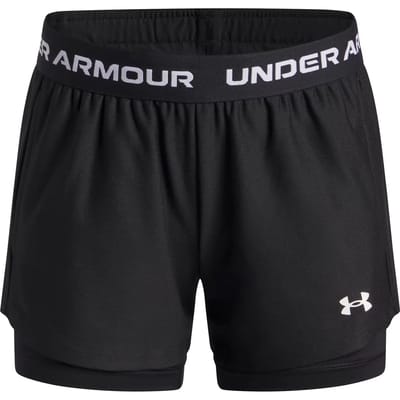 Under Armour UA Tech Play Up 2N1 Short Unisex Sportbroek - Zwart - Wit