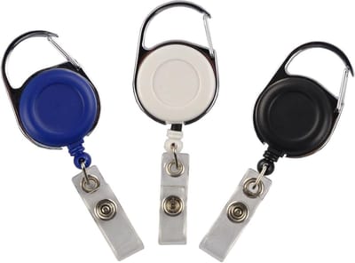 Dubbele Kaarthouder - Badgehouder Jojo - Identificatie Tonen - Uitschuifbaar Koord - 85 x 54 mm - Blauw