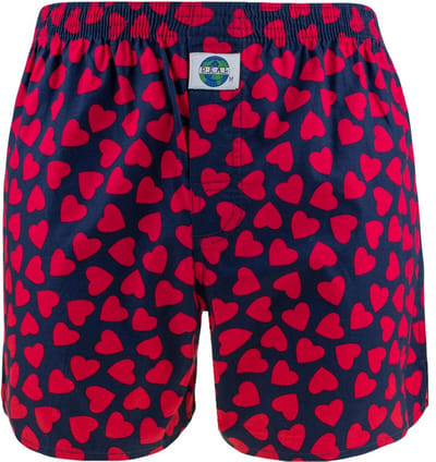 DEAL heren wijde boxershort hearts blauw & rood 192288