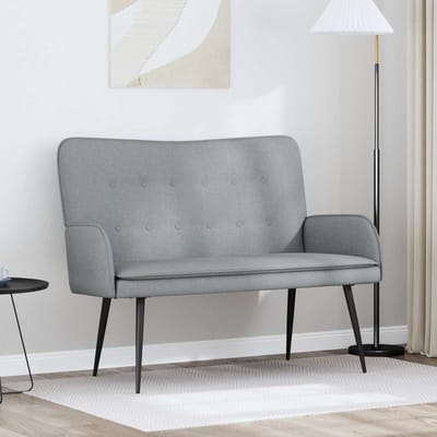 vidaXL - 2-Zits - Sofa - Lichtgrijs - 115 - x - 61 - x - 87 - cm - Stof