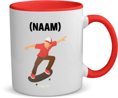 Akyol - skateboarden met eigen naam koffiemok - theemok - rood - Sport - skateboarder - skaten - 350 ML inhoud