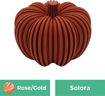 Solora pompoen beeld – Decoratief beeld - Roze / Goud - 3d geprinte beeld – Herfst woondecoratie - 12.5CM