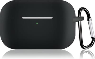 KELERINO. Siliconen Case geschikt voor Apple AirPods Pro - Met Haak - Zwart