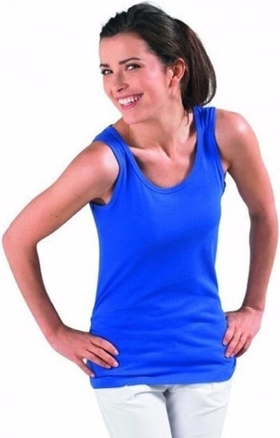 Sols basic tanktop - blauw - voor dames - mouwloos shirt - katoen M