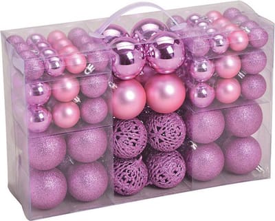 Kerstballen set Rosé 100st.