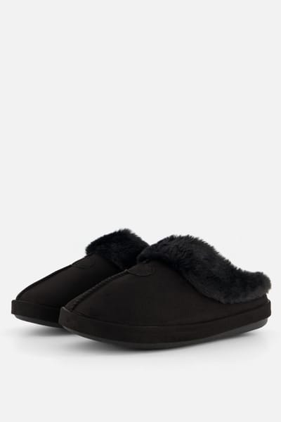 Ziengs Pantoffels zwart Textiel
