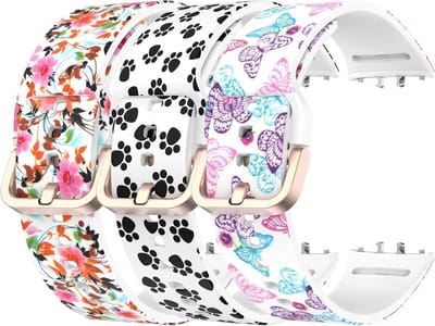 Vervangbare zachte siliconen polsband met bloemenpatroon voor Samsung Galaxy Fit 3, comfortabele en stijlvolle horlogebandjes