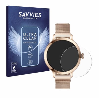 Savvies - Screenprotector voor Bekomiya Smartwatch 1.1" - Folie Beschermfolie transparant 6 Stuks