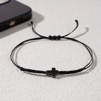 VANDAAG VERZONDEN - Armband - Zwart - Christelijk - Kruis - Jezus