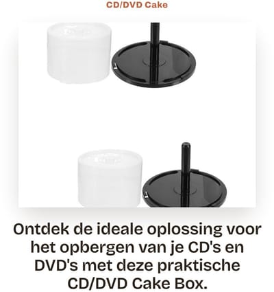 Dailygoods- CD-Spindel 100 Schijven Capaciteit - CD/DVD-Houder - Lege DVD-Opbergemmer - Transparant - Kunststof - Robuust - Cd-opberghouder