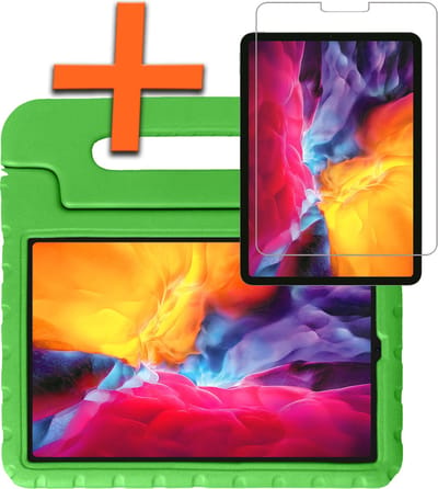 Hoesje - Geschikt voor Apple iPad Pro (2022) - 11 inch - 4e generatie - Met Screenprotector - Kinderhoes Shockproof Bumper - Kidsproof Case - Tablet Hoes - Kinder Hoes Cover - Groen