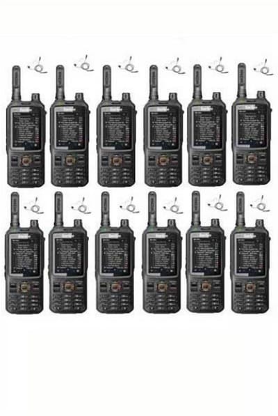 Set van 12 Inrico T320 V2 4G LTE Zello Portofoon, GPS, Wifi met beveiliging oortje