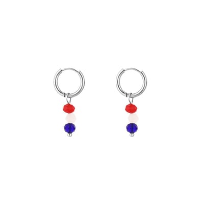 Oorbellen Rood Wit Blauw - Nederland - Zilverkleurig Stainless Steel - Elegant en Subtiel - WK Voetbal 2026 accessoire