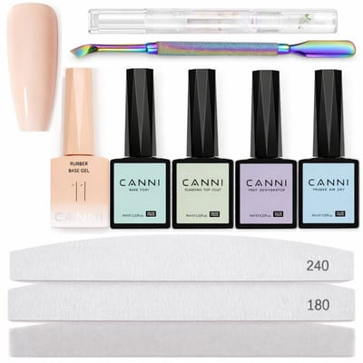 Canni - Rubberbase - Set - 10-delig - HEMA-vrij - TPO-vrij - Rubber base - Rubber base coat - Rubber base gellak - Rubber base gel - Rubberbase gellak - Rubberbase clear