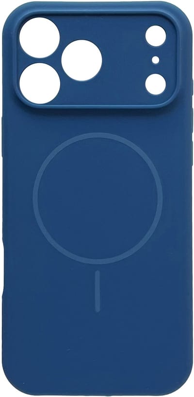 Casemania Hoesje Geschikt voor Apple iPhone 17 Pro Max - Donker Blauw - Zachte Liquid Siliconen Magnetisch Back Cover Case - Geschikt voor MagSafe - Telefoonhoesje met Camera Bescherming