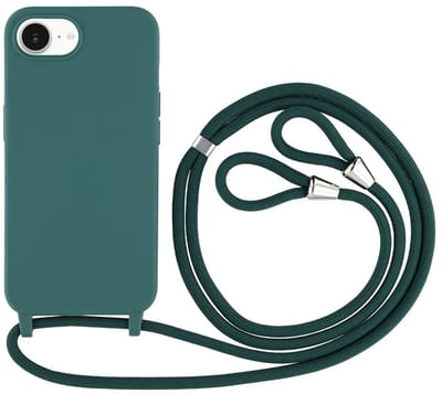 Coverup Hoesje - Geschikt voor iPhone 16e / 17e Hoesje - Coverup Siliconen Back Cover met Koord - Donkergroen
