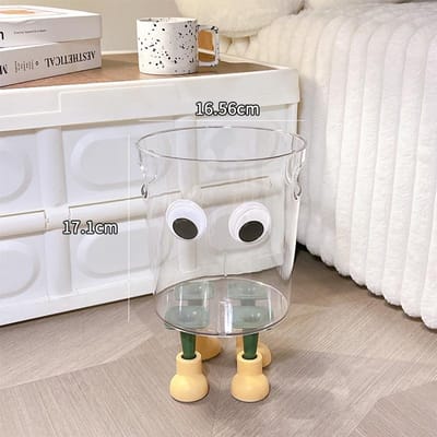 Creative Home Ins Prullenbak Slaapkamer Woonkamer Prullenbak Transparant Hoog Uiterlijk Schattig Helend Huishoudelijke Prullenbak white