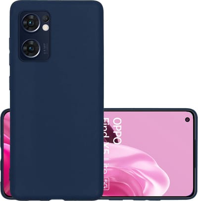 Hoesje - Geschikt voor OPPO Find X5 Lite - Sterk & Shockproof - Hoes Cover - Siliconen Case - Donkerblauw