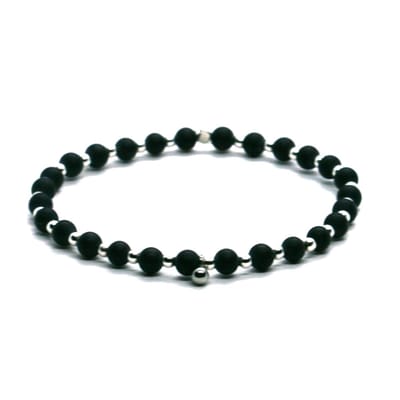 Heaven Eleven - dames - armband - sterling - zilver - 925 - ZWART - 4mm