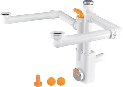 Wastafel 2-weg PP ISPEZ 345 x 20 x 12 cm - Toegangsoptie toegevoegd
