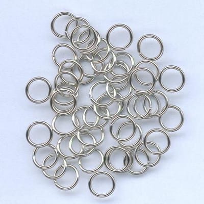 Splitring gehard zilverkleur 8 milimeter 50 Stuks