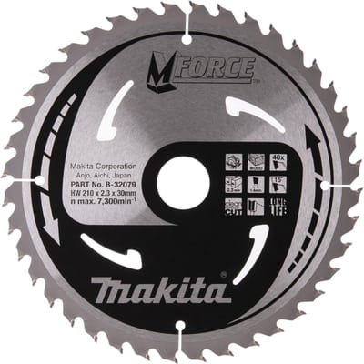 Makita B-32079 Cirkelzaagblad Hout | Mforce | 210 x 30 mm | 40-tands