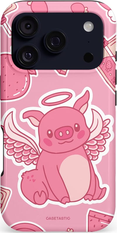 Casetastic hoesje geschikt voor Apple iPhone 17 Pro - MagSafe - Dubbellaagse bescherming - Varken vleugels - Fashion Case - Lichtroze Koraal