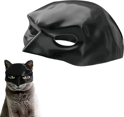 Hilarious 3D Zwart Batmasker voor Katten, Perfect voor Halloween of Dagelijks Plezier, Dierenkostuum Accessoire voor Huisdieren