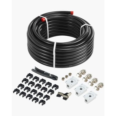VEVOR Luchtcompressor Leidingset, 30,48 m x 19,05 mm Persluchtslang, HDPE Aluminium Persluchtleidingsysteem, Lekvrij, Persluchtslangset voor Garages en Werkplaatsen, Zwart