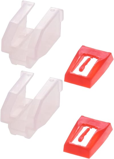 Platenspeler Naald - Grammofoon Naald - Muziek Afspelen - Duurzame Diamantpunt - 2 Stuks - Rood