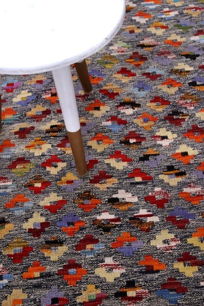 Kleurrijk Tapijt Laagpolig Handgeweven Wollen Vloerkleed - Koho Afghan Kelim 119x81 - 119x81cm- Modern - Woonkamer - Salon - Slaapkamer - Eetkamer